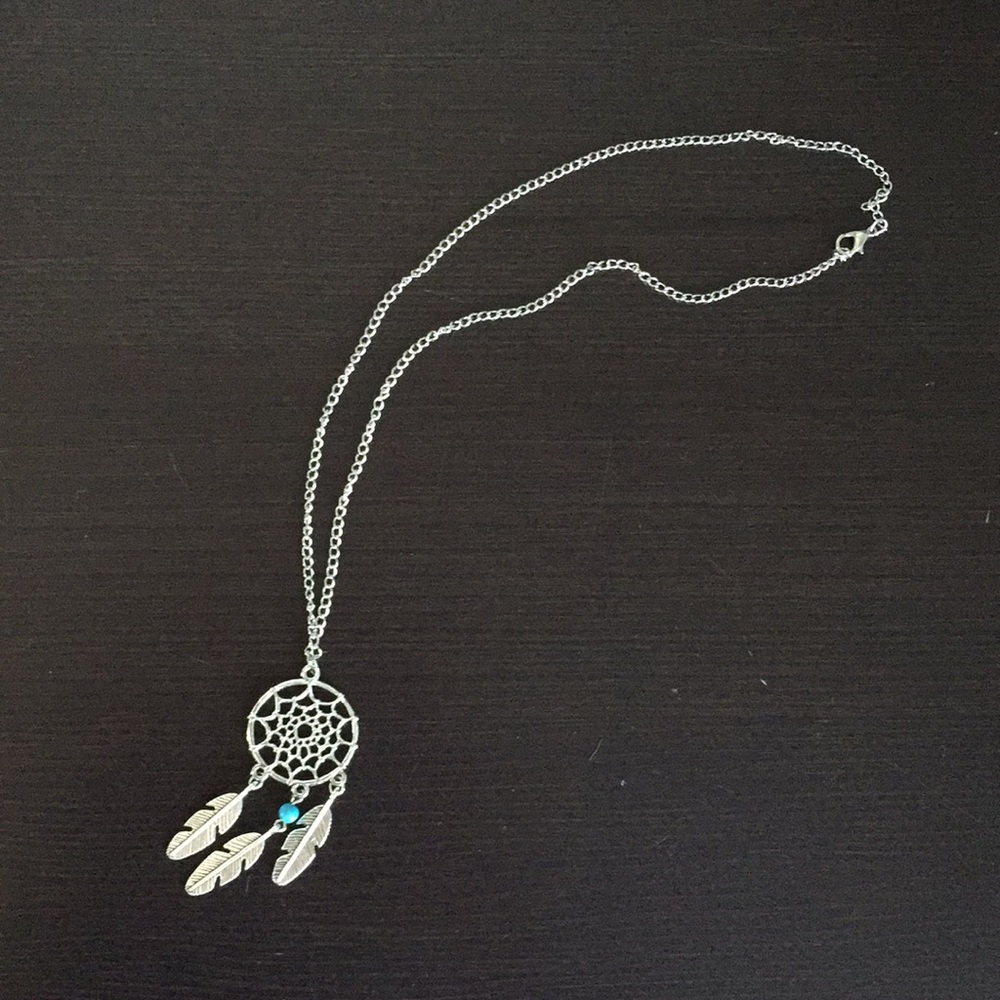 New Silver Turquoise DreamCatcher Necklace - Picture 4 of 4